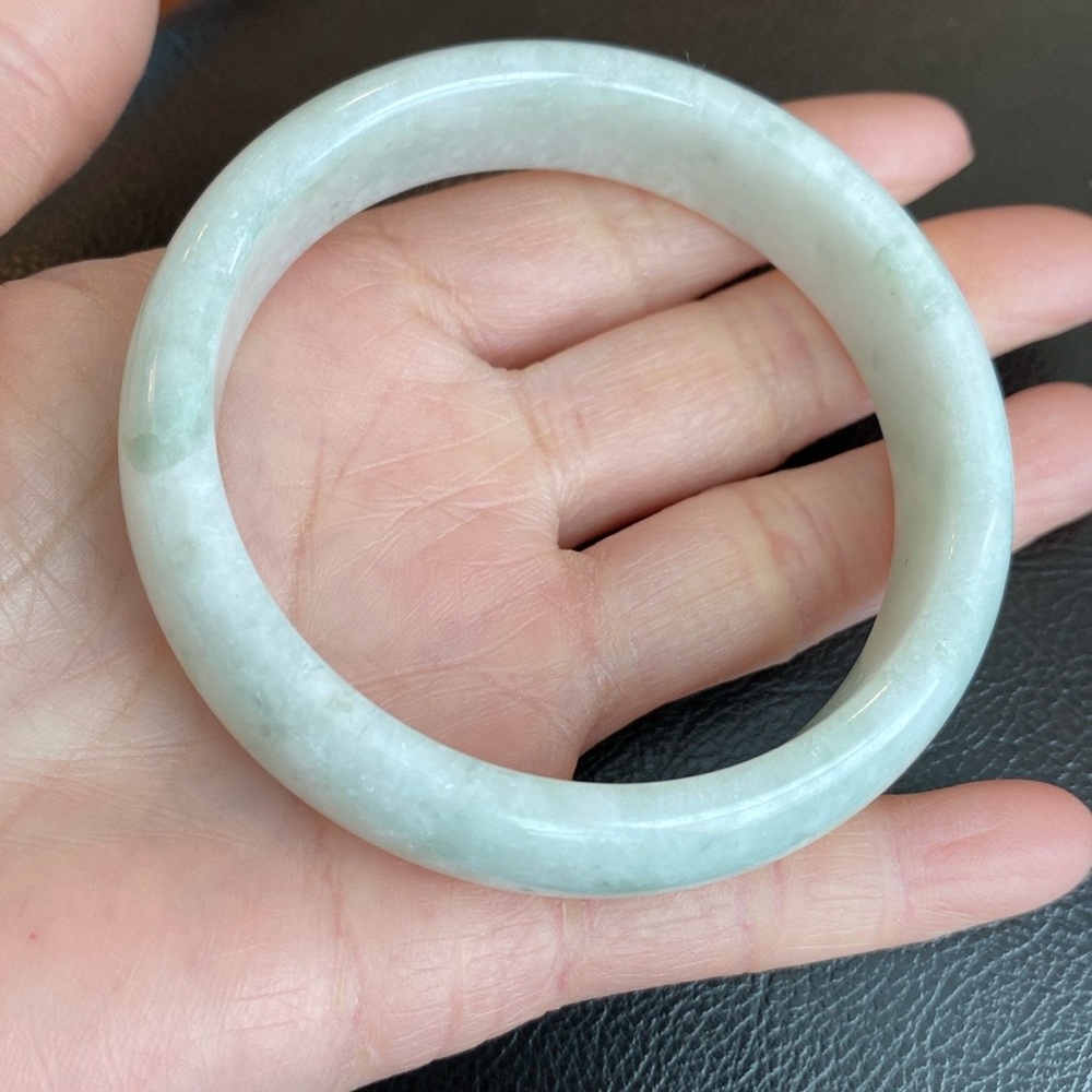White Jade Bangle Bracelet 59mm Width 15mm - Picture 10 of 13